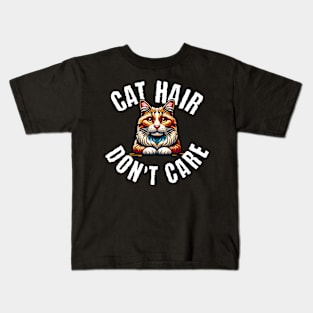 Cat hair, don't care Kids T-Shirt